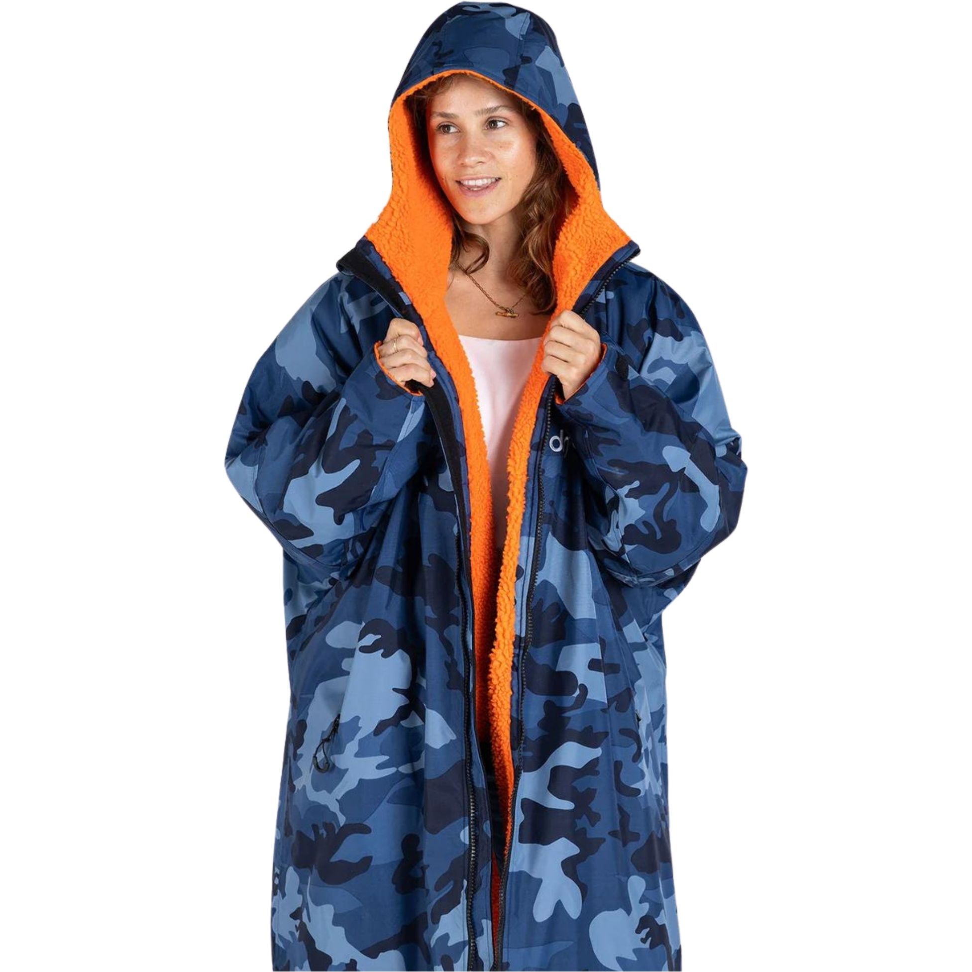 2025 Dryrobe Advance Långärmad Byte Robe V3 DALSV3 - Blå Camo / Orange
